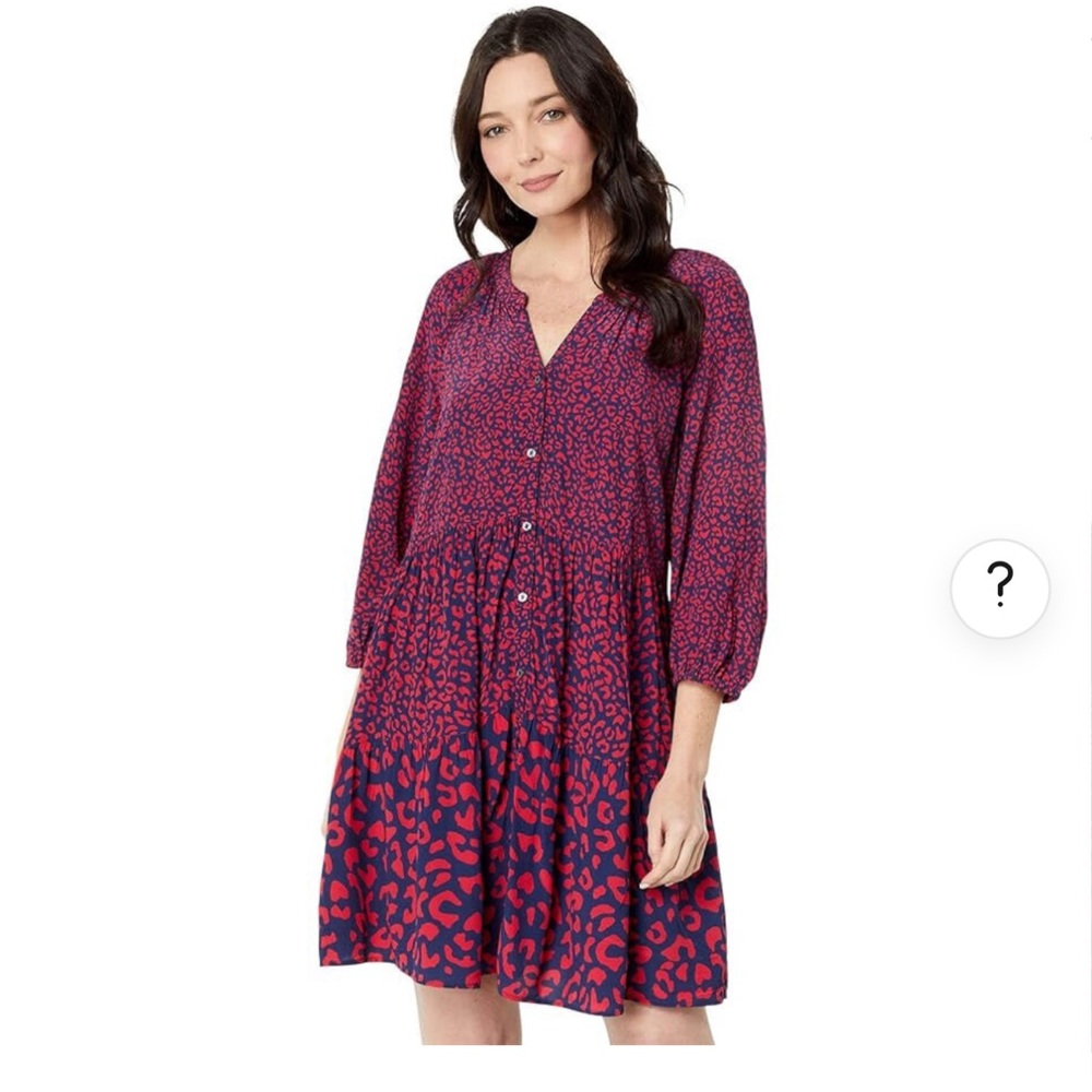 Vineyard Vines Leopard Tiered Dress - size XS